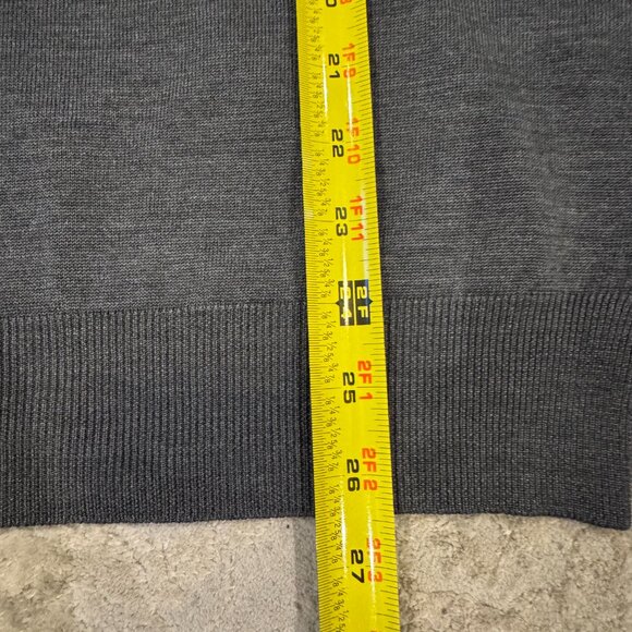 Johnston & Murphy Men's 100% Silk Knit Crew Neck Grey Long Sleeve Sweater Shirt - Picture 10 of 16